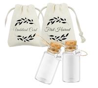 Baby Umbilical Cord and First Haircut Keepsake Glass Bottle Gift Set, Jar for Umbilical Cord and Fetal Hair Storage and Memorial, Gift for Newborn Christening Baby Shower (Customized)