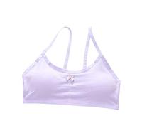 Baby Underwear Girls Crop Top Bra Girls Seamless Sports Bra Training White Teen Bra Camisole Style Lightweight Seamless Kids Vest, Light purple, 8-14 Jahre