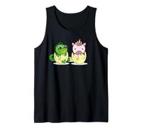 Baby Unicorn and Dinosaur Hatchling Fantasy Humor Tank Top