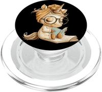 Baby Unicorn Small Book Reading Fantasy Graphic Portrait PopSockets PopGrip for MagSafe