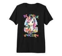 Baby Unicorn with Flowers be Unique Like nicorns Daughter Premium T-Shirt