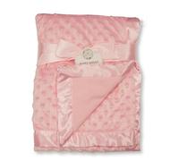 Baby Velour Bubble Wrap Blanket with Satin Trim (Pink)