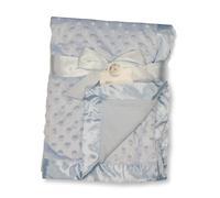 Baby Velour Bubble Wrap Blanket with Satin Trim (Sky)