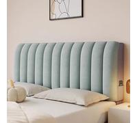 Baby Velvet Bed Headboard Covers Thickened Quilted Upholstered Stretch Bed Head Cover Bed Headboard Slipcover Double Single Queen King Wood/Leather Head Board Protector for Bedroom Décor(140cm,Green)