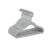 SONGMICS Baby Velvet Hangers, Pack of 30 Kid's Coat Hangers, Silver 360° Swivel Hooks, Space-Saving Clothes Hangers, Non-Slip Children's Hangers for Clothes in Wardrobe, Dove Grey CRF027G30