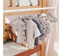 Baby Velvet Hangers, Dove Grey + Silver / 30