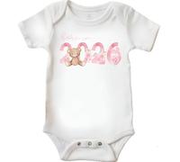 Baby vest Born in 2026" Teddy Design, Soft Cotton beautiful design in a choice of 2 colours and various sizes.