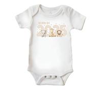 Baby Vest with 'Born in 2025' Design, Soft Cotton beautiful Neutral beige design (White, Newborn)
