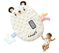 Baby Vibrating Soother, Cute Animal Crib Soother for Sleep, 3 Adjustable Vibration Modes, Infant Portable Sleep Soothing Doll Toy for Home & Travel, White Baby Vibrating