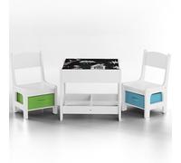Baby Vivo Set Children's Activity Table with 2 Chairs Furniture Set Boys and Girls made of Wood - Max