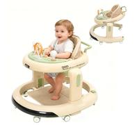 Baby Walker, 3-in-1 Baby Walker, Height Adjustable, Roll-Proof Walker with Quiet 360° Wheels, Removable Dining Tray, Light and Play Centre from 9 to 18 Months (Green)