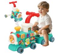 Baby Walker 5 in 1 Ride On Toddler Walkers Steam Train with Spray Mist Music Walker Toy with 10 Educational Play Modes 40+ Music and Light Learning Activity Center for Boys Girls 1 2 3+