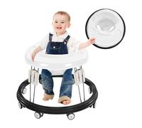 Baby Walker, Foldable Multi-Function Anti-Rollover, 5 Level Height Adjustable, Baby Walkers for 6-15months Suitable for All Terrains (White)