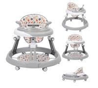 Baby Walker Foldable Walker with Height Adjustable Multi-Function Anti-Rollover Toddler Walkers for Any Terrain Round Shape Walkers Push Along BabySeat Suitable for Girls Boys
