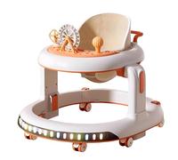 Baby Walker, Height-Adjustable, Safe and Stable for Babies from 6 Months to 18 Months, Suitable for Both Boys and Girls(Orange)