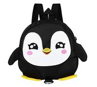 Baby Walking Safety Backpack, Kids Toddlers Cute Cartoon Penguin Baby Safety Anti lost Schoolbag with Safety Leash for Aged 1-3 Years Little Boys Girls (Black)