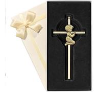 Baby Wall Cross Baptism and Christening Gifts for Boys, 6-inch Golden Blessing Catholic Boy Baptism Crosses for First Holy Communion, and Dedication Baptismal Gifts from Godparents