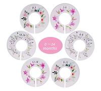 Baby Wardrobe Dividers,6 Pack Plastic Baby Closet Size Dividers Round Nursery Closet Dividers Clothing Size Age Dividers for Toddlers Girls Boys from Newborn Infant to 24 Months