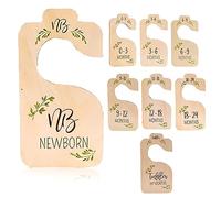 Baby Wardrobe Dividers, 8 PCS Baby Closet Dividers from Newborn to 24 Month Wood Baby Clothes Dividers Safe Wardrobe Separators for Infant Newborn Boys & Girls