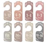 Baby Wardrobe Dividers 8 Pcs Baby Clothes Dividers Double-Sided Cute Closet Size Dividers Colorful Wooden Closet Divider Size Classification Clothing Sorting Children Decoration for Clothing Organizer