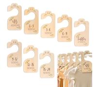Baby Wardrobe Dividers,8 PCS Baby Clothes Dividers,Wood Baby Age Hanger Dividers from Newborn to 24 Months,Baby Size Dividers for Wardrobe,Baby Closet Dividers
