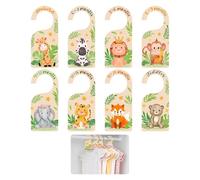 Baby Wardrobe Dividers,8PCS Wood Baby Clothes Dividers,Animal Theme Baby Wardrobe Organiser from Newborn to 24 Months,Double-Sided Wardrobe Dividers,Baby Clothes Organiser (Animal Print)