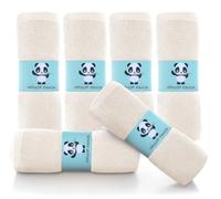 Baby Washcloths, Rayon Made from Bamboo - 2 Layer Ultra Soft Absorbent Newborn Bath Face Towel - Reusable Baby Wipes for Delicate Skin - Ivory, 6 Pack