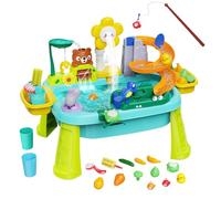 Baby Water Table | Water Sensory Table with Electric Pump - Fishing Game Sensory Toy Educational Pretend Play for Ages 3-8 Boys Girls School Travel Pool Park Picnic Garden Playground