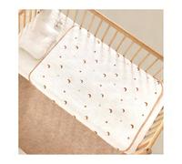 Baby Waterproof Changing Mat - A-Class Soft Fabric Reusable Nappy Mat with Non-Slip Backing, Absorbent & Breathable for Cot/Crib/Changing Table (Cute Animal Print) (100cm*150cm,Star and Moon)