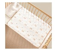 Baby Waterproof Changing Mat - A-Class Soft Fabric Reusable Nappy Mat with Non-Slip Backing, Absorbent & Breathable for Cot/Crib/Changing Table (Cute Animal Print) (80cm*100cm,Rabbit)