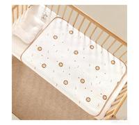 Baby Waterproof Changing Mat - A-Class Soft Fabric Reusable Nappy Mat with Non-Slip Backing, Absorbent & Breathable for Cot/Crib/Changing Table (Cute Animal Print) (50cm*70cm,Lion)
