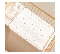 Baby Waterproof Changing Mat - A-Class Soft Fabric Reusable Nappy Mat with Non-Slip Backing, Absorbent & Breathable for Cot/Crib/Changing Table (Cute Animal Print) (80cm*100cm,Little Flower)