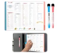 Baby Weaning Chart & Baby’s First Food Tracker, Meal Planner & Fridge Weekly Planner Whiteboard for Baby’s First Foods, Dry Erase Checklist for Tracking Weaning & Magnetic Calendar for Fridge