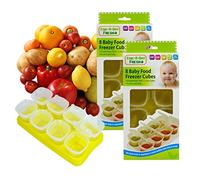 Baby Weaning Food Pots Freezer Tubs Stacking Tray Cubes Containers BPA Free for Storing Mashed Food, Formula, Snacks, Breast Milk & Fresh Food Pack of 2