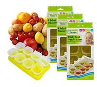 Baby Weaning Food Pots Freezer Tubs Stacking Tray Cubes Containers BPA Free for Storing Mashed Food, Formula, Snacks, Breast Milk & Fresh Food Pack of 3