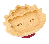 Baby Weaning Plate - Bamboo Hedgehog Suction Plate, Strong Suction (Cherry)