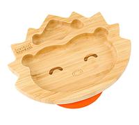 Baby Weaning Plate - Bamboo Hedgehog Suction Plate, Strong Suction (Orange)