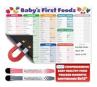 Baby Weaning Tracker - 30x20 cm - Magnetic Chart White Board Food Diary for Fridge - Solid Food Palate Trainer - Refrigerator Dry Erase Little Foodie Sheet with Markers - Allergy Log - by Yes4Quality