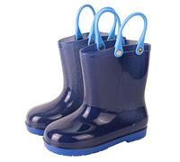 Baby Wellies Size 5 Blue Girls Pink Waterproof Rain Boots Plain Wellies with Pull Handles Minimalist Non Slip Rain Shoes Summer Slip On Wellie Wide Fit Outdoor Waterproof Shoe