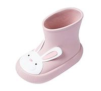 Baby Wellies, Wellies for Kids Unisex Boys Girls Water Shoes Pvc Barefoot Rain Boot Fully Waterproof Wide Fit Wellington Boots Slip-Resistant Rubber for Outdoor, Gardening & Wet Weather Pink 12.5