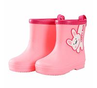 Baby Wellington Boots for Boys and Girls, EVA Featherweight Slip-On Rain Boots, Cartoon Pattern Wellington Boots, Toddler Rain Boots, Wellington Boots, Waterproof Boots, pink, 1 UK Child