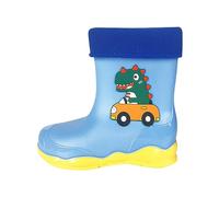 Baby Wellington Wellies Kids Rain Boots Booties Shoes Welly Galoshes | Pull On Style, Dinosaur Print Upper, Reinforced Toe Bumper, Tall Slim Shaft, Flexible PVC Shell, Glossy Wipe Clean Upper