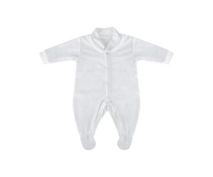Baby White Terry Towelling Sleepsuits Babygrows, Tiny Baby to 12 Months, British Made Cotton Rich White Tiny Baby