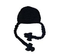 Baby Wig Beanie, Double Braids Knitted Hat, Winter Baby Hat, Cute Baby Headwear, Photo Props for Babies, Baby Bonnet Cap, Knitted Hat, Winter Beanie, Adorable Baby Accessories