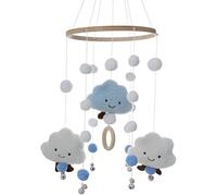 Baby Wind Chimes Baby Mobile Hanging Bed Bell Newborns Children's Room Cloud Mobile Wind Chime for Baby Bed Cot, Windchimes for Indoor and Outdoor, Birthday Gifts for Women Mum
