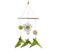 Baby Wind Chimes, Handmade Crib Mobile with Felt Balls, Baby Mobiles Wind Chime with Bees and Flowers, Wind Chime for Crib Decoration and Nursery