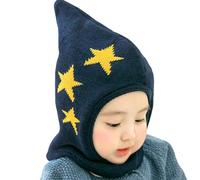 Baby Winter Adjustable Hat Soft Star Warm Knitted Cute Ears Boys Girls Clothes Kids Monkey Hat