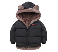 Baby Winter Fleece Coat Kids Boys Jacket Outwear Girls Padded Clothes Black 5-6 Years