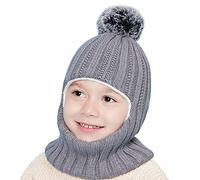 Baby Winter Hat Scarf Toddler Beaniess Hats Girl Boy with Neck Warmer Pompom Beaniess for Kids Knit Warm Earflap Hood Skullss Caps Cowboy Hats for Kids