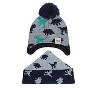 Baby Winter Knitted Beanie Hat Scarf Set Baby Hat Scarf Knitted Kids Beanie Synthetic Wool Warm with Pom Pom for Boys and Girls (S(3-18 Months),Navy Blue)